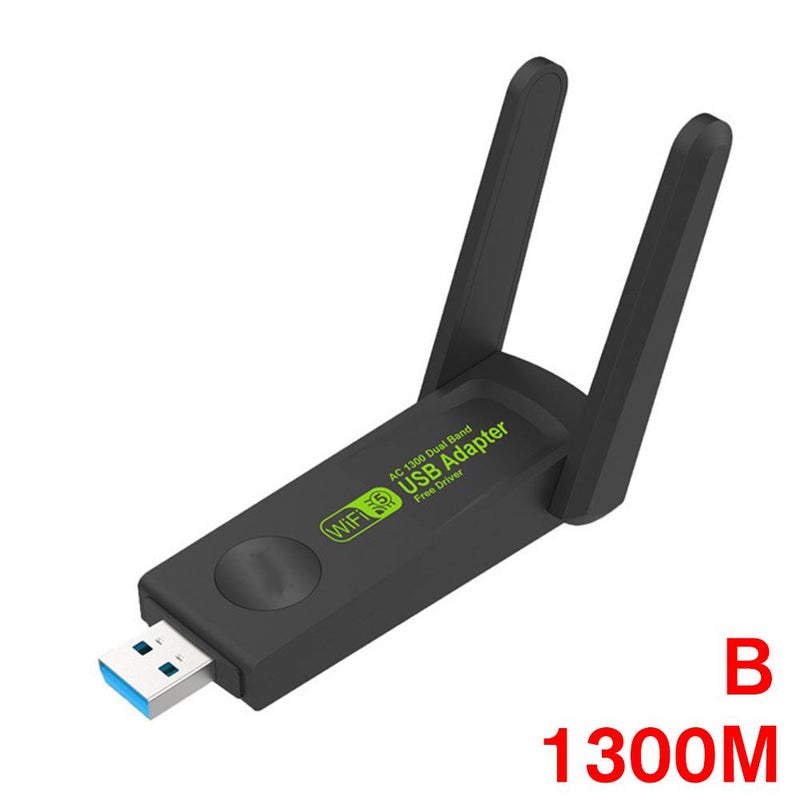 1300M Gigabit Dual-Band 5G Wireless Network Card, Driver-Free Computer USB WiFi Receiver and Transmitter - Image 1